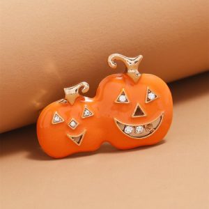Halloween Pumpkin Rhinestone Brooch, Women Brooches & Pins, color:As Picture|size:One-size, JustFashionNow