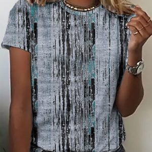 Loose Jersey Casual T-Shirt, T-Shirts, color:Blue|size:XXL, JustFashionNow
