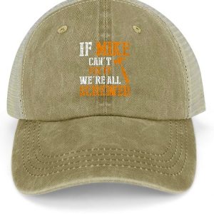Men's /Women's If Mike Can't Fix It We're All Screwed Graphic Printing Regular Fit Adjustable Denim Hat, color:Yellow|size:One-size, Lilicloth.com