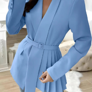 Loose Urban Lapel Collar Long sleeve Blazer, Blazers, color:Blue|size:XXL, Stylewe