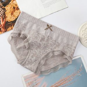 Breathable Comfortable Lace Graphene High Stretch Jacquard Briefs, Briefs, color:Coffee|size:Plus-size, JustFashionNow