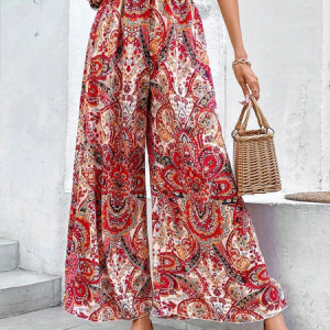 Loose Ethnic Casual Pants, Pants, color:Red|size:XXL, JustFashionNow