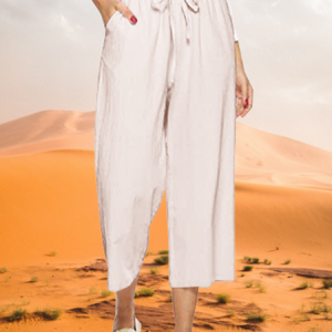Women's Breathable and Comfortable Plain Loose Elastic Nine-point Pants, Pants, color:Apricot|size:XXL, JustFashionNow