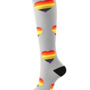 Rainbow Heart Muscle Stress Relief Support Socks, Socks, color:Gray|size:L, JustFashionNow