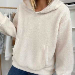 Casual Hoodie Plain Hoodie, Hoodies & Sweatshirts, color:Khaki|size:XXL, Noracora