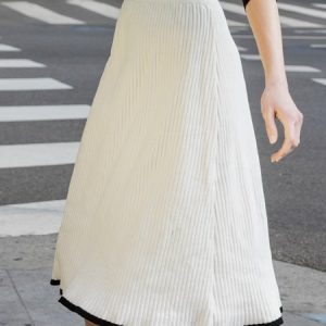 High Elasticity Regular Fit Elegant Regular Fit Long Skirt, Skirts, color:White|size:XXL, Stylewe