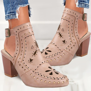 Casual Plain Slip On Block Heel Gladiator, Sandals, color:Pink|size:44, Noracora