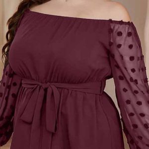 Plus Size Loose Lace Plain Casual Shirt, Shirts & Blouses, color:Wine Red|size:4X, JustFashionNow