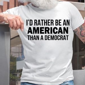 Mens I'D Be An American Casual Regular Fit T-Shirt, color:White|size:3XL, Lilicloth.com