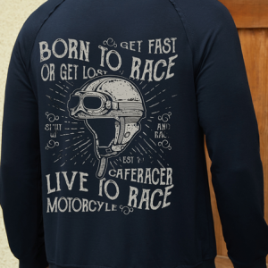 Men's  Cotton-Blend Casual Loose Text Letters Sweatshirt, color:Dark Blue|size:3XL, Lilicloth.com
