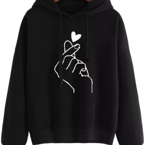 Polyester Cotton Casual Abstract Hoodies & Sweatshirt, Hoodies & Sweatshirts, color:Black|size:XXL, Noracora