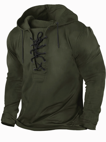 Men’s Plain Half Open Collar Casual Sweatshirt, Hoodies&Sweatshirts, Lilicloth.com