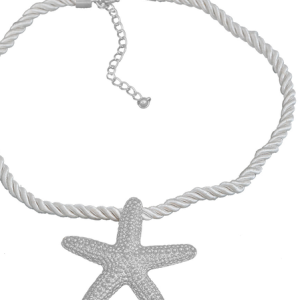 Summer New Female European and American Metallic Ocean Style Pendant Party Alloy Necklace, Necklace, color:Silver|size:One-size, Noracora