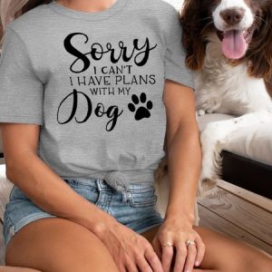 Women's Sorry I Have Plans Pet and Owner Matching T-Shirt, color:Gray|size:3XL, Lilicloth.com