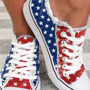 American Independence Day Flag Commemorative Canvas Shoes, color:As Picture|size:43, Lilicloth.com