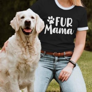 Lilicloth X Funnpaw Women's Fur Mama T-Shirt, color:Black|size:L, Lilicloth.com