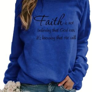 Text Letters Crew Neck Casual Sweatshirt, Sweatshirts & Hoodies, color:Blue|size:3XL, JustFashionNow
