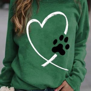 Casual Text Letters Regular Fit Crew Neck Sweatshirt, Sweatshirts & Hoodies, color:Dark Green|size:3XL, JustFashionNow