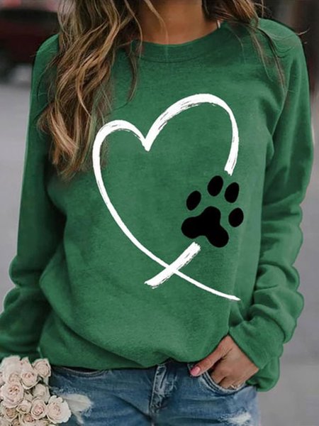 Casual Text Letters Regular Fit Crew Neck Sweatshirt, Sweatshirts & Hoodies, color:Dark Green|size:3XL, JustFashionNow