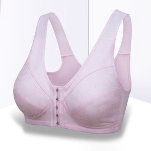 Casual Floral Cotton Bra & Bralette, Lingeries, color:Pink|size:44/100C, Noracora