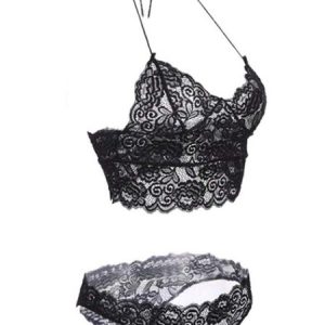 Ladies Sexy Lace Bra, Crop Bras, color:Black|size:3XL, JustFashionNow