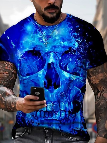 Casual Crew Neck T-Shirt, T-Shirts, color:Color6|size:5XL, JustFashionNow