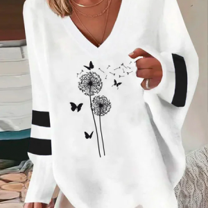 Casual Dandelion Loose Sweatshirt, Sweatshirts & Hoodies, color:White|size:XXL, JustFashionNow