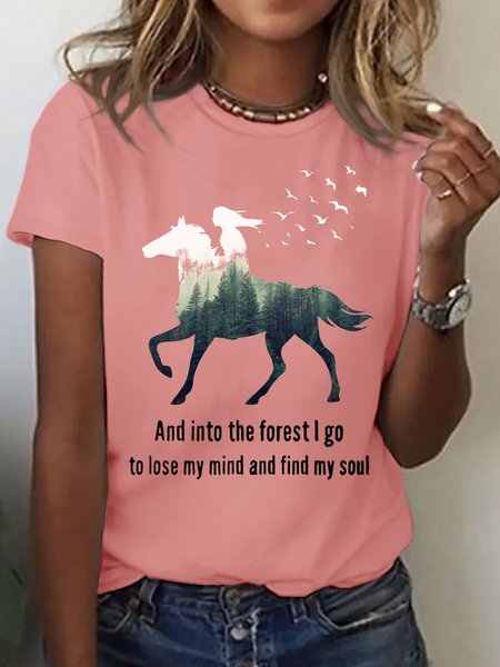 Women's Casual Cotton And into the forest I go, to lose my mind and find my soul T-Shirt, T-shirts, Lilicloth.com
