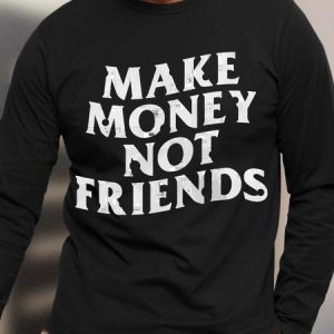 Men's Satirical Humor Alphabet Print Long Sleeve T-shirt Crew Neck Casual Regular Fit Long Sleeve T-Shirt, color:Black|size:3XL, Lilicloth.com