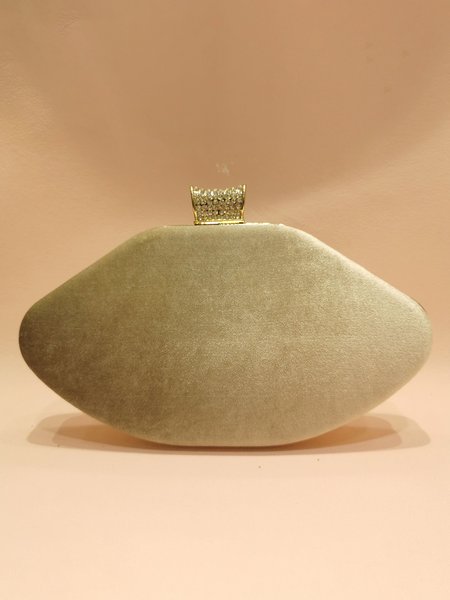 Elegant Lip Shape Velvet Ladies Clutch Party Banquet, Top Handles, color:Apricot|size:One-size, Stylewe
