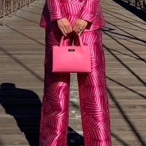 Urban Regular Fit Straight Fashion Pants, Pants, color:Deep Pink|size:XXL, Stylewe