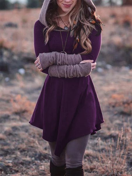 Brown Hoodie Cotton Casual Shirt & Top, Sweatshirts & Hoodies, color:Purple|size:XXL, JustFashionNow