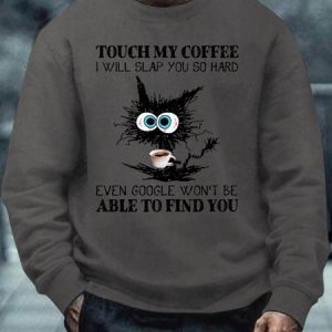 Men's Funny Coffee Letter Black Cat Sweatshirt, color:Gray|size:3XL, Lilicloth.com