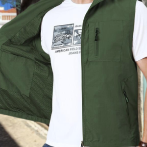 Men's Casual Multi-Pocket Waterproof Vest Vest Outdoor Sports Daily Clothing, Vest, color:Army Green|size:3XL, JustFashionNow
