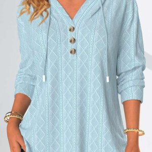 Casual Plain Loose Hoodie Hoodie, Sweatshirts & Hoodies, color:Blue|size:XXL, JustFashionNow