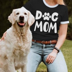 Lilicloth X Funnpaw Women's Dog Mom T-Shirt, color:Black|size:L, Lilicloth.com