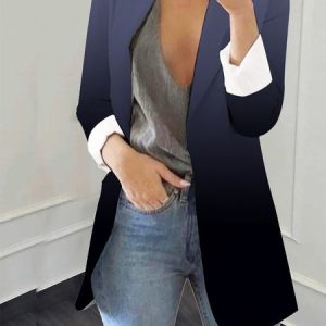 Loose Lapel Collar Casual Ombre Blazer, Blazers, color:Deep Blue|size:4XL, JustFashionNow