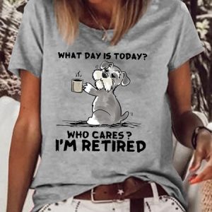 Women's Funny Retired Letters Casual T-Shirt, T-shirts, Lilicloth.com