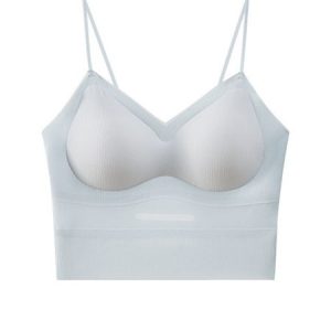 Ladies Breathable Comfortable Non-marking High Elastic Bra & Bralette, Bra & Bra Sets, color:Light Blue|size:XXL, JustFashionNow