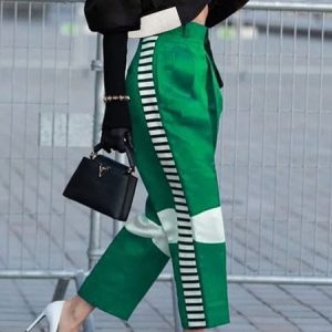 Regular Fit Urban Colorblock Cargo Pants, Cargo Pants, color:Green|size:XXL, Stylewe