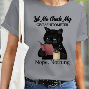 Women's funny Let Me Check My Giveashitomete Crew Neck Casual Waterproof Oilproof And Stainproof Fabric T-Shirt, color:Gray|size:3XL, Lilicloth.com
