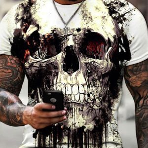 Casual Abstract Short Sleeve T-Shirt, T-Shirts, color:Color6|size:3XL, JustFashionNow
