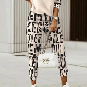 Loosen Daily Casual Sweatpant, Track Pants, color:Apricot|size:XS, Stylewe