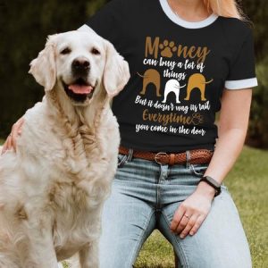 Lilicloth X Funnpaw Women's Money Can Buy A Lot Of Things But It Doesn't Wag Its Tail Everytime You Come In The Door T-Shirt, color:Black|size:L, Lilicloth.com