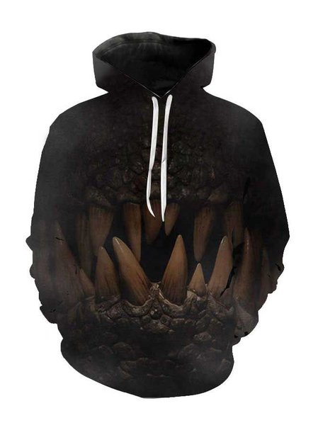Printing Casual Regular Sleeve Hoodie Dinosaur Hoodie, Sweatshirts & Hoodies, color:As Picture|size:3XL, JustFashionNow