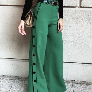 Urban Plain Regular Fit Fashion Pants, Pants, color:Green|size:XXL, Stylewe