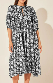 Vacation V Neck Loose Dress, Maxi, color:Black|size:XL, Noracora