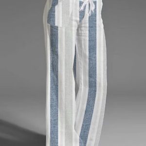 Loose Striped Casual Pants, Pants, color:Stripe|size:XXL, JustFashionNow