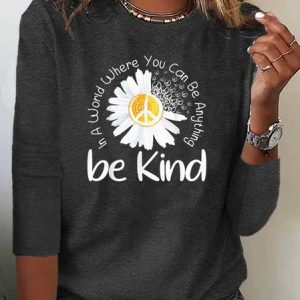 Daisy Long sleeve Casual T-Shirt, Long sleeves, Lilicloth.com