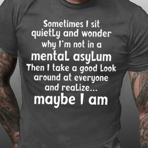 Sometimes I Sit Quietly Men's Short Sleeve T-Shirt, color:Deep Gray|size:3XL, Lilicloth.com